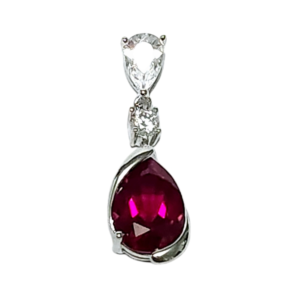 Silver RUBY Pendant 1.0"